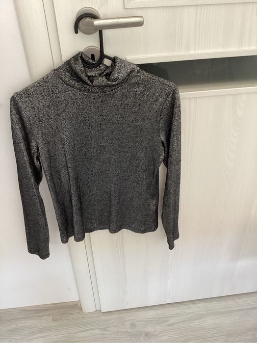 Bluză tip maletă Vero Moda gri melanj, elastică, etichetă L (potrivită S/M)