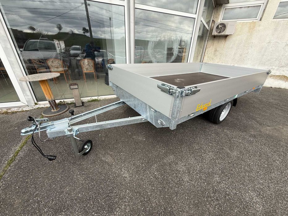 Remorca auto Eduard 750kg, obloane aluminiu, 1 ax / 2 axe, rabatare ALTA
