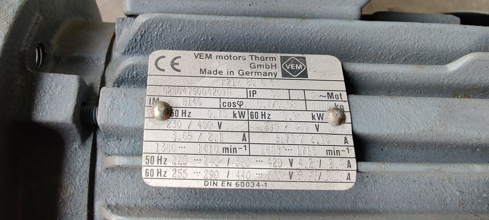 Motor electric trifazat cu flansa, 0.75kW, 1500rpm, 380V