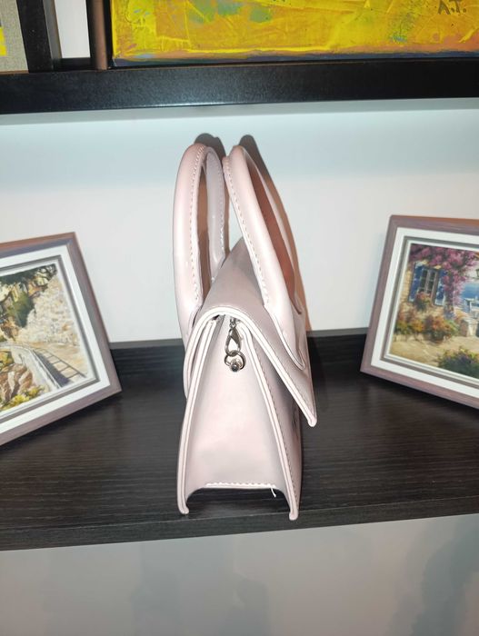 Чанта Розова с дълга дръжка и надпис