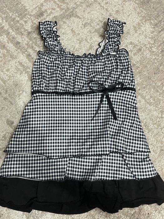 Майка в клетку dark coquette