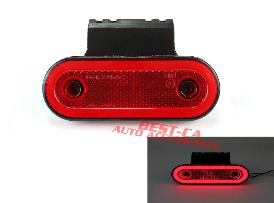 Неонови червени габаритни светлини 12-24V за кемпер, ремарке, камион