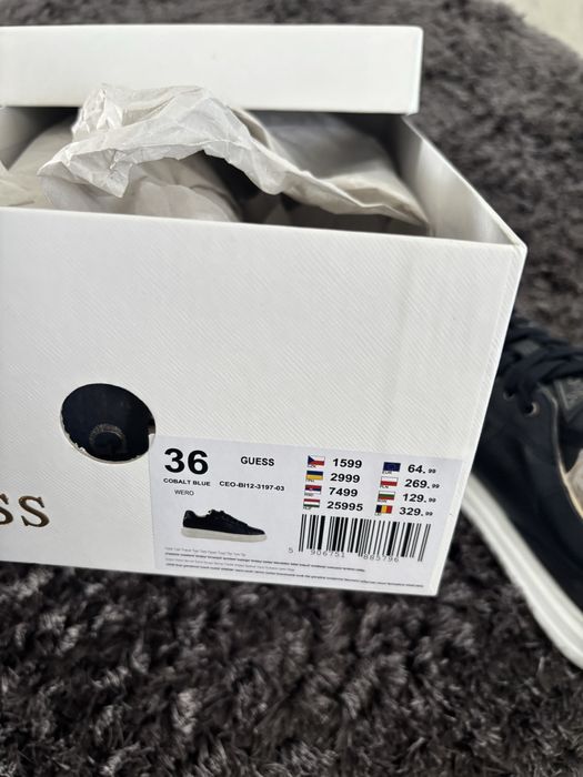 Adidași / Sneakers din piele Guess originali, mărimea 36 – Noi în cutie