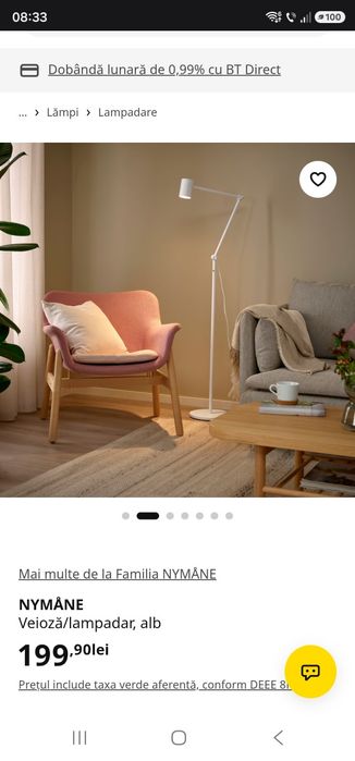 Ikea Nymane lampa lampadar