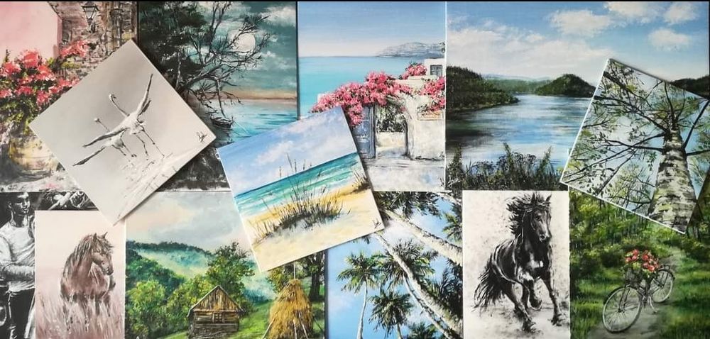 Picturi acrilice pe pânză