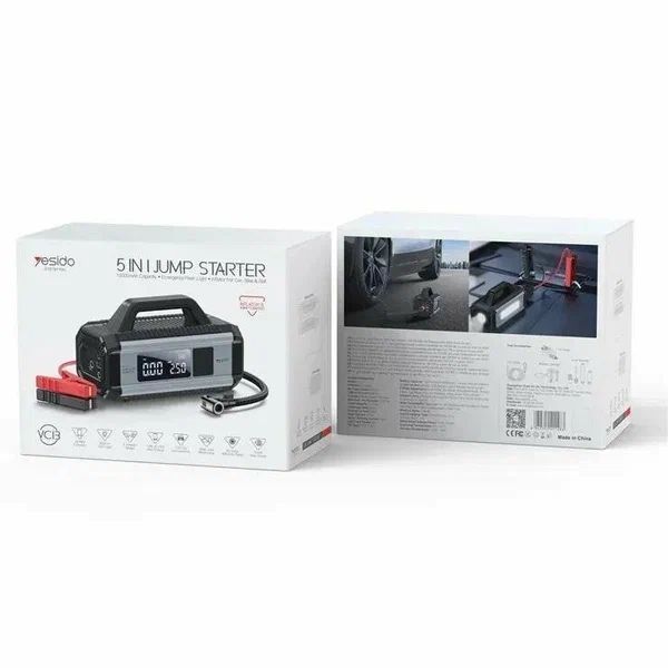 YESIDO VC13 5в1 — пусковое, компрессор 150 PSI, 10000 mAh