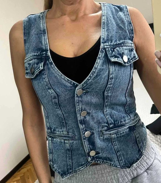 Дамски дънков елек