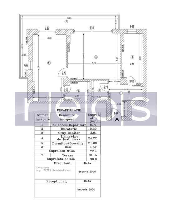 Apartament Spatios Cu 2 Camere | 90 Mp | Terasa | Bloc Boutique | Ianc