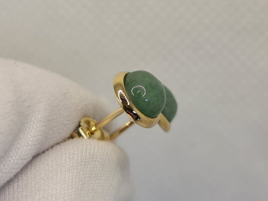 Cercei aur galben 14k cu crisopraz natural