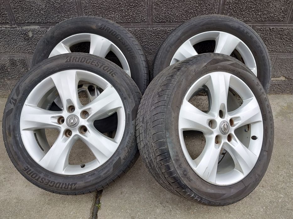 Vând Set Jante Opel 5x115 + Cauciucuri Vara DOT 2023 Bridgestone Import Germania