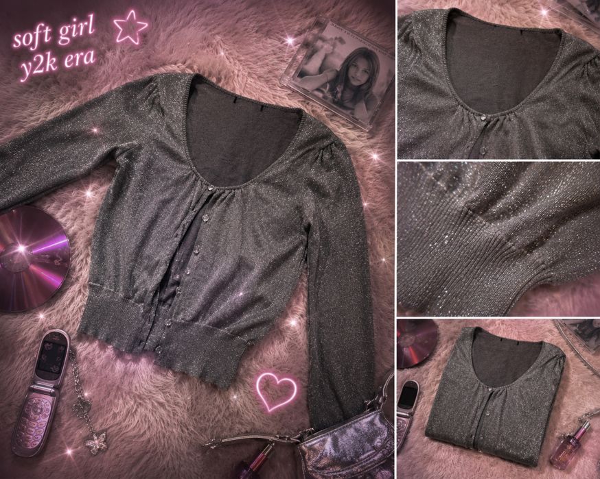bluza cu textura sclipicioasa ,y2k/2000s