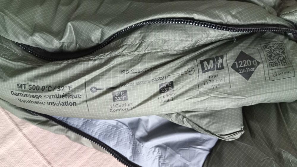 Спален чувал FORCLAZ MT500, 0°С