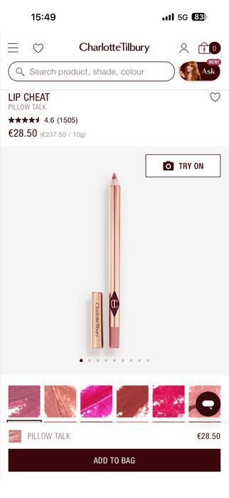 Charlotte Tilbury lip combo червило и молив за устни pillow talk