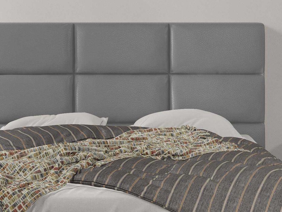 Pat tapitat Cico fix 170 x 114 C1 din piele/stofa Gri Nube 81