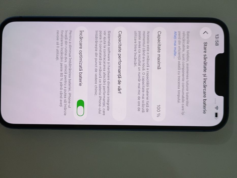 Vând iPhone 13 128gb fara niciun defect baterie 100