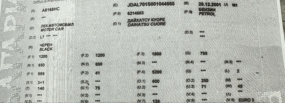 Дайхатсу куоре 1.0 55 кс  2001 г на части