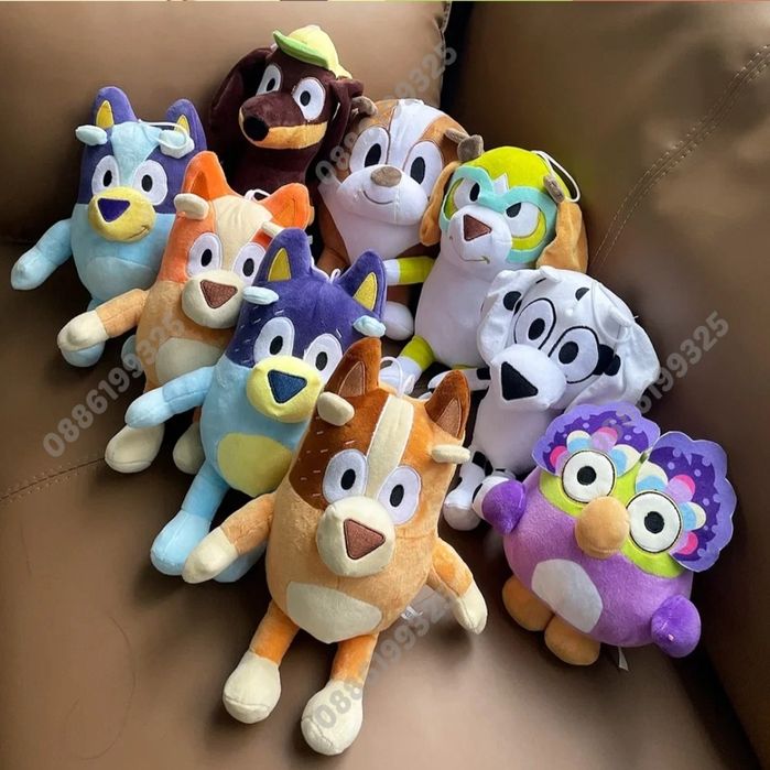 Плюшена играчка Блуи и Бинго Всички герои, Bluey and Bingo плюшени игр