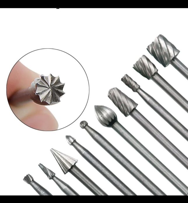 Шарошки фрезы боры по металлу дерево насадка гравёр дремель шуруповёрт
