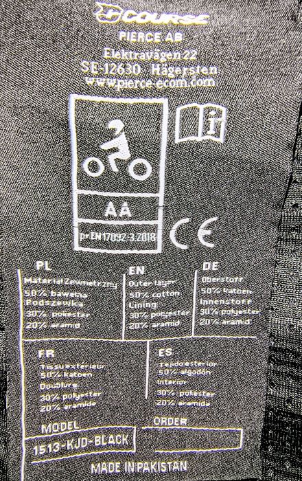 Blugi moto cu Kevlar și protecții, Course, W32L30