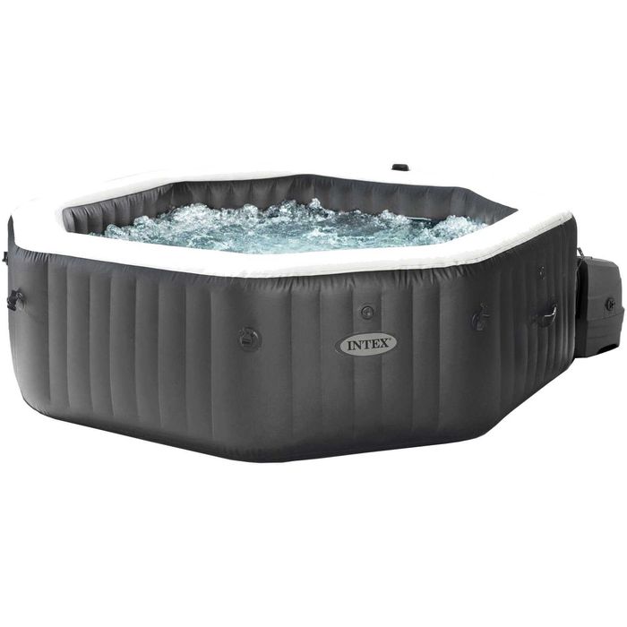 Jacuzzi gonflabil PureSpa Onyx Black Bubble Deluxe Intex 28458, D181xH71cm, PVC, 4 locuri - RESIGILAT