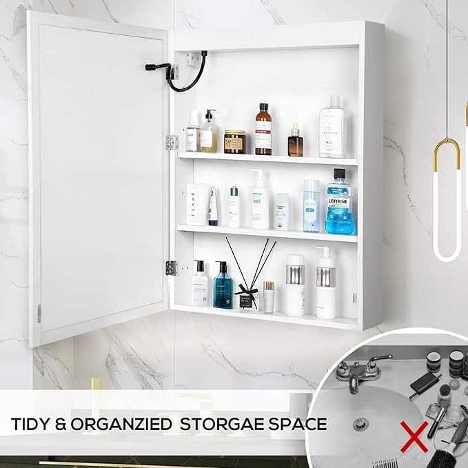 Шкаф за баня огледален с LED осветление ”VOWNER” 50х60 см