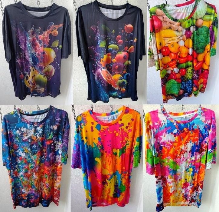 30 полиестерни цветни тениски 4-6 xl