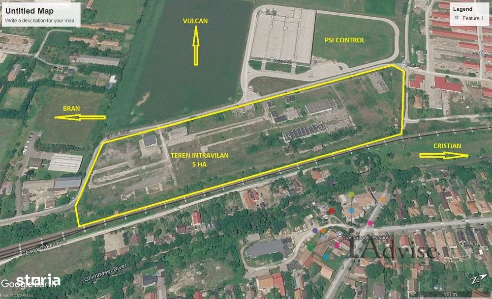 Teren intravilan industrial de vânzare în Râșnov, acces direct la cale