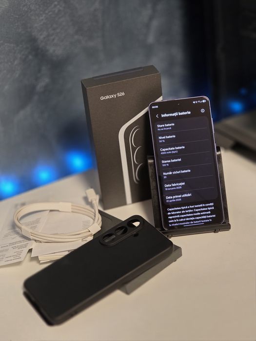 Samsung Galaxy S26 / 512GB / 12GB Ram / Culoare Cobalt Violet / 30 cicluri încărcare / Fullbox / Folie display / Husă / Liber de rețea / Preț fix !