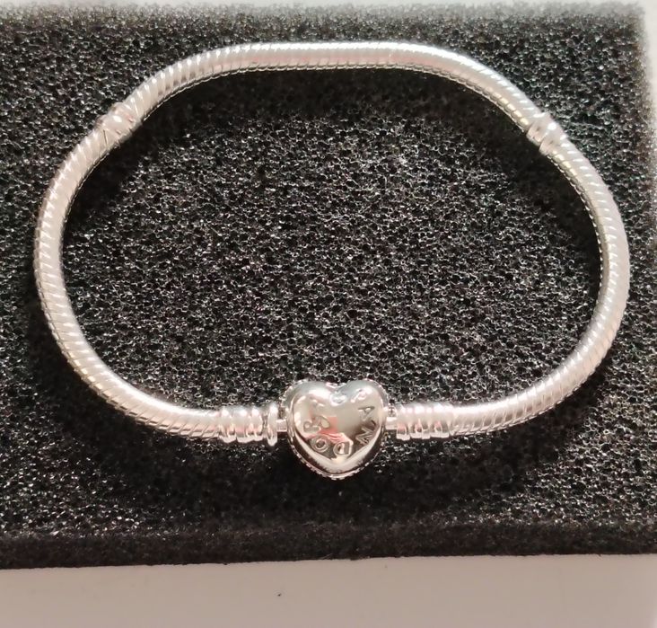 Brățara Nouă Pandora Moments Silver Heart Sparkle Argint S925 Ale