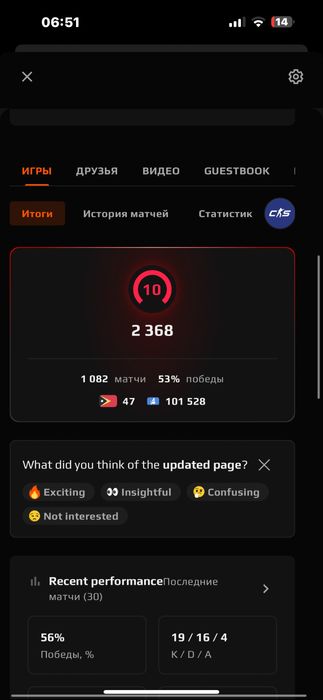 Аккаунт Faceit cs 2 2400 elo
