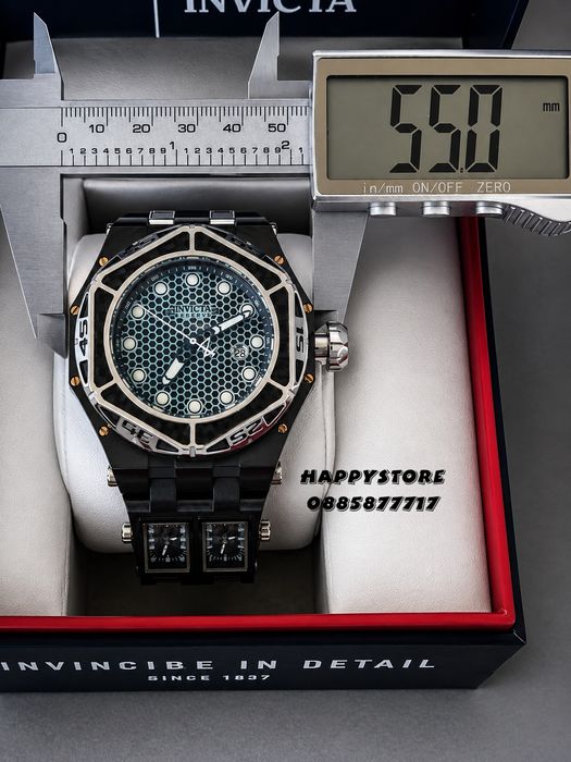 INVICTA Carbon Hawk automatic Black 55 mm, Инвикта нов мъжки часовник