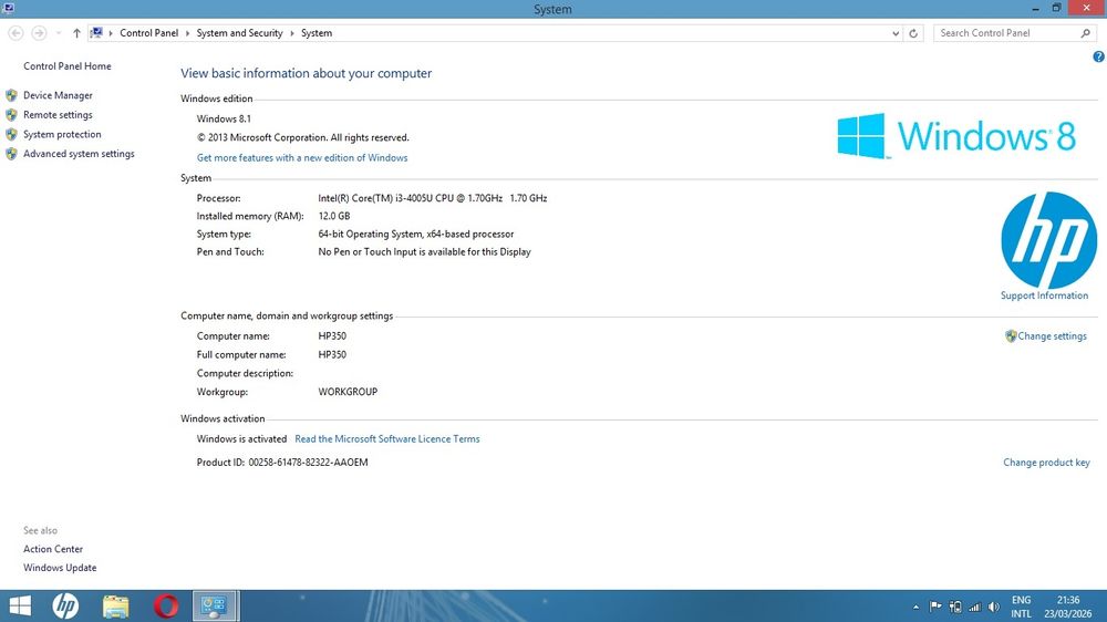 Laptop HP 350 G1 SSD 480Gb, 12Gb Ram