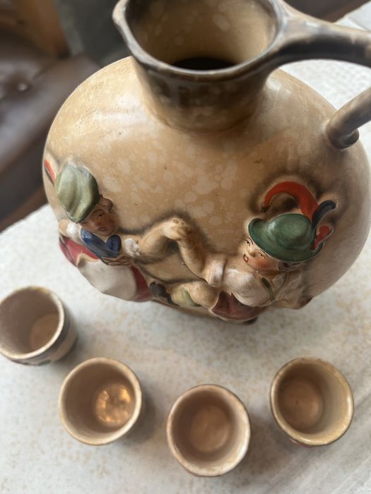 Антикварен  немски сервиз за алкохол