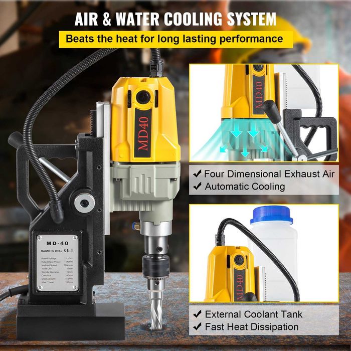 Set masina gaurit cu talpa magnetica si freze