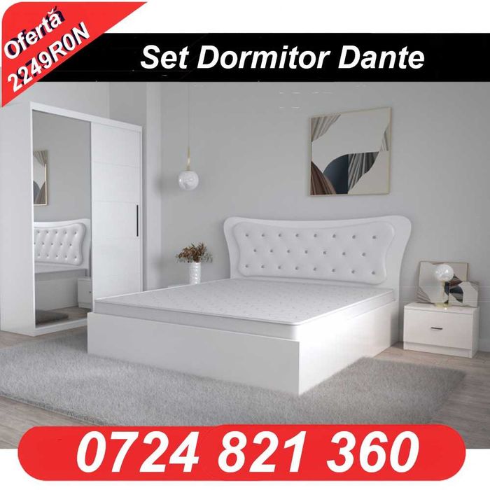 De vanzare Set mobila dormitor,Pat tapitat, Dormitor complet, Dressing