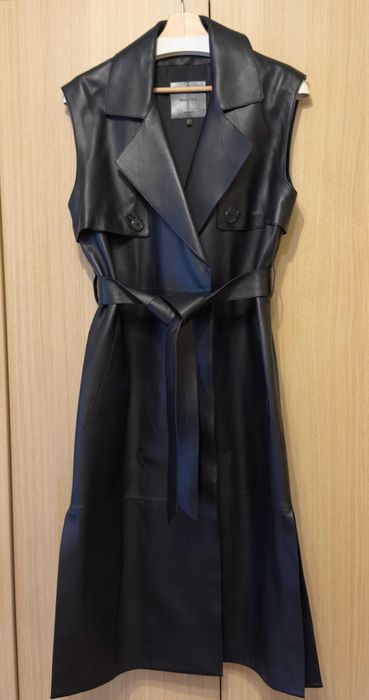 Trench Massimo Dutti din piele nappa, mărimea 38