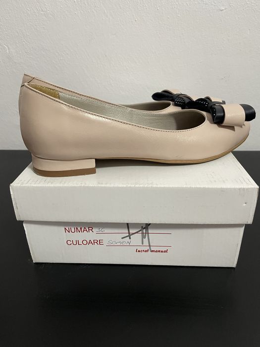 Balerini din piele, marimea 36 (23 cm), nude