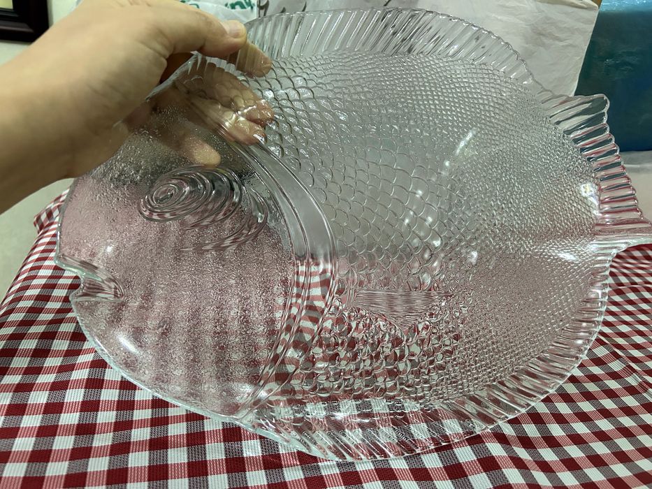 Салатница большая диаметр 30см. Стекло ручная работа