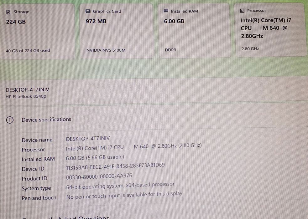 HP EliteBook 8540p
