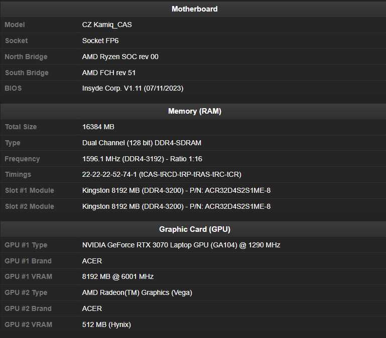 Laptop gaming Acer-Nitro AN517-41 RTX3070 8GB, Ryzen9 5900HX 16GB RAM