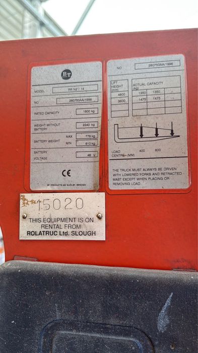 Stivuitor electric BT RRN2 , greutate 3T, baterie noua