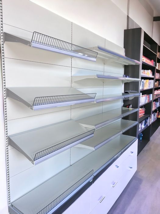 Стелажи магазин Магазинен стелаж, магазинен рафт