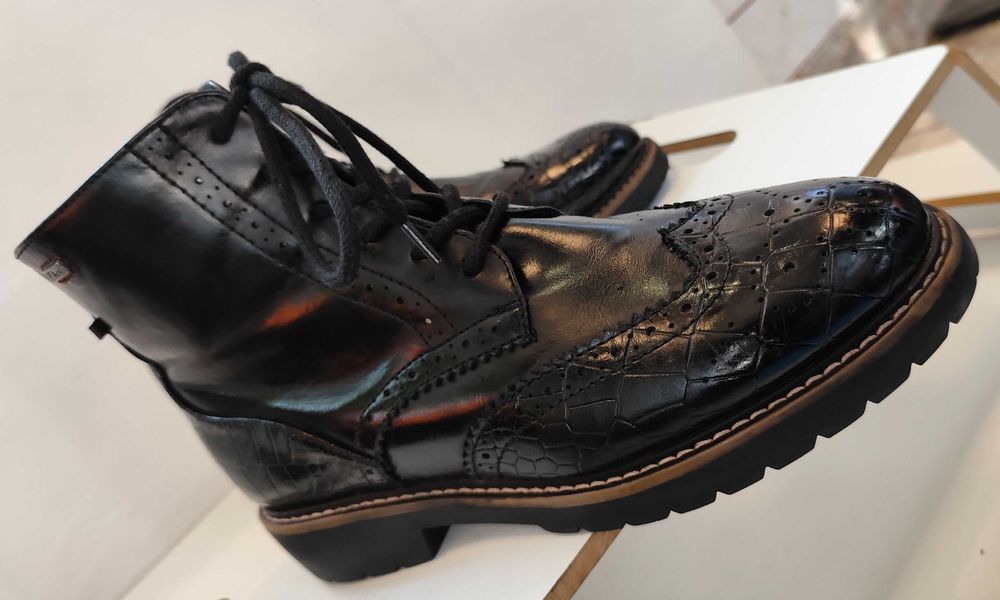 Ghete lace up brogue 40 Lav Artigianale piele naturala moale