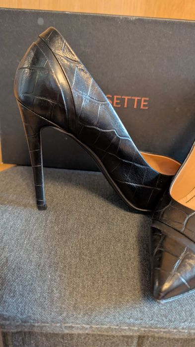 Pantofi musette stiletto negri