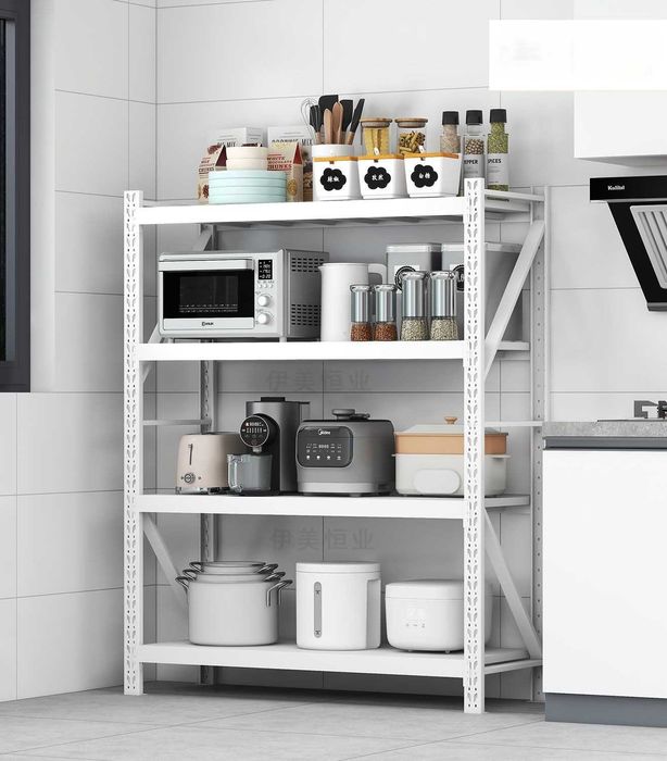 Подвальный металлический стеллаж с прочными регулируемыми полками optm