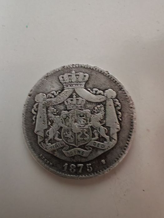 Monedă veche de 2 lei an 1875