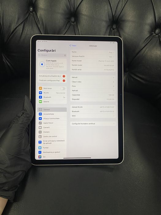 iPad Air 11-Inch M2  / WI-FI / 128 GB / Starlight / Foarte bun|