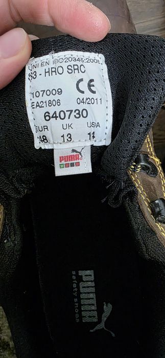 Puma Мъжки работни обувки с бомбе, 48 номер