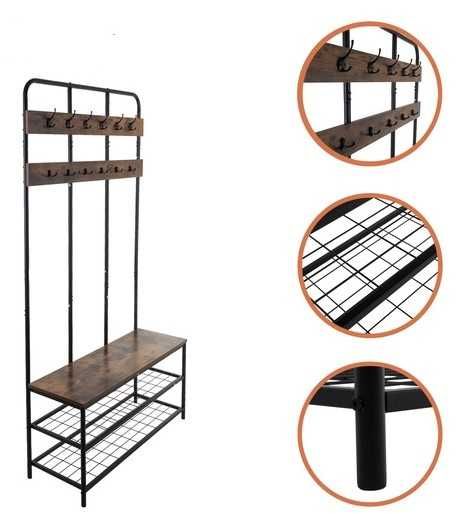 Стабилна закачалка за коридор със стелаж за обувки тип портманто