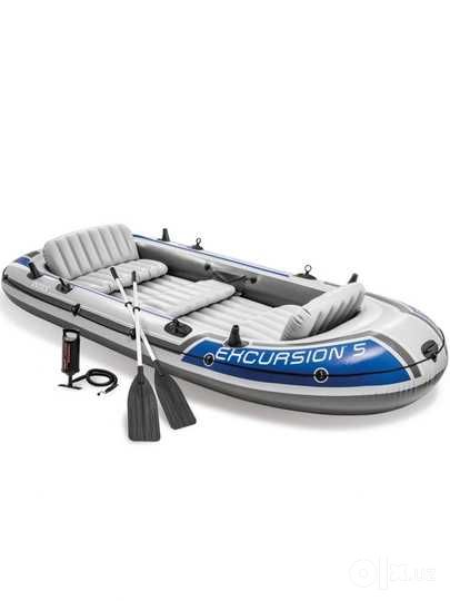 Intex 68324 Надувная лодка Excursion алюминевые вёсла+насос